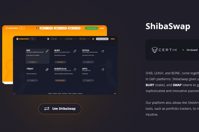 Shiba Inu tiene su propia plataforma DEX para intercambio de monedas de forma descentralizada con tarifas interesantes y el reportes es de que dicho sitio inspira mucha confianza